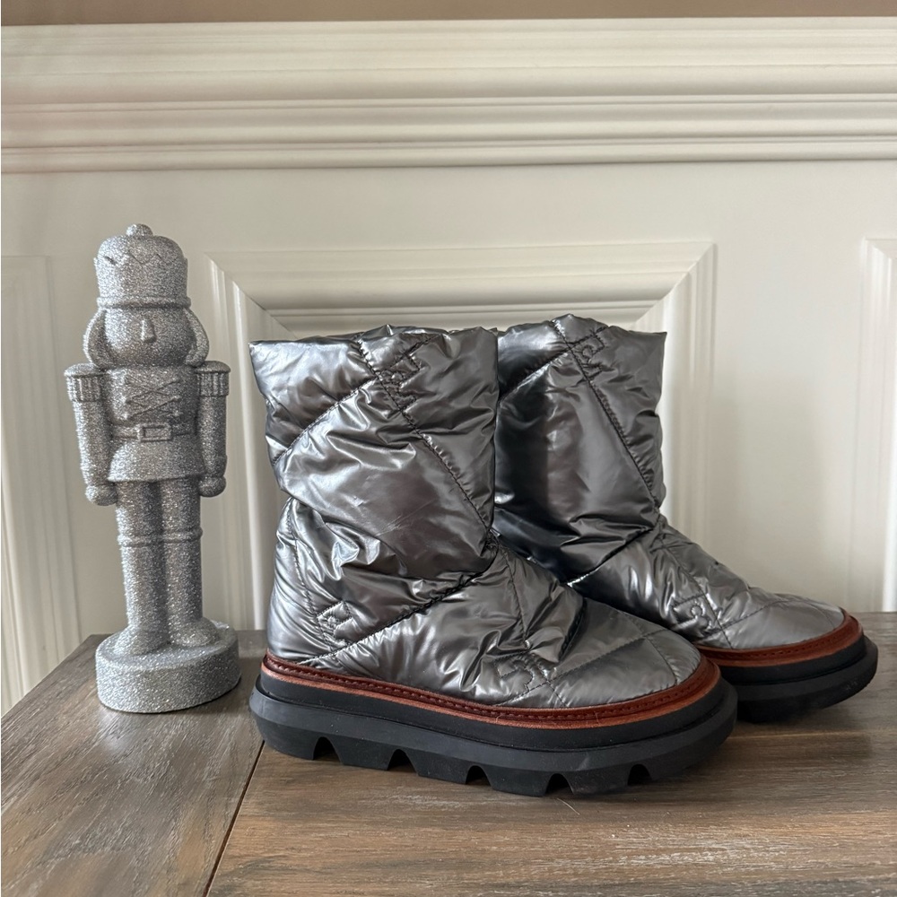 Gunmetal Quilted Boots by Tory Burch, size 6.5